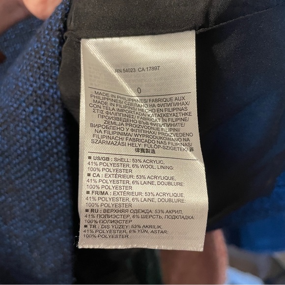 Banana Republic | Blue/Black Tweed Wool Blend High Waist Pencil Skirt 0 - Picture 5 of 5